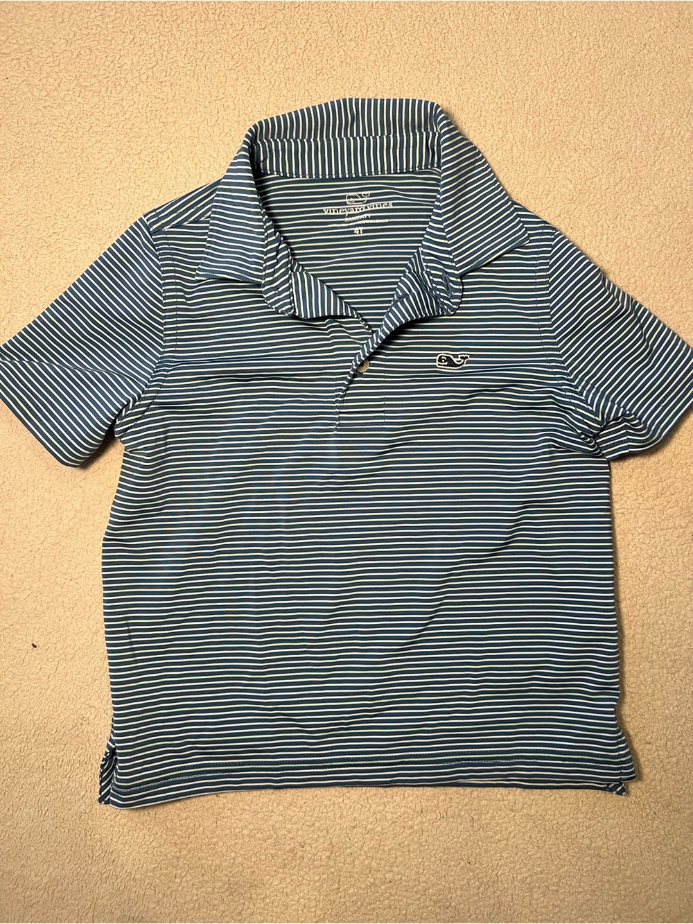 Vineyard Vines Boys Blue Striped Polo Shirt